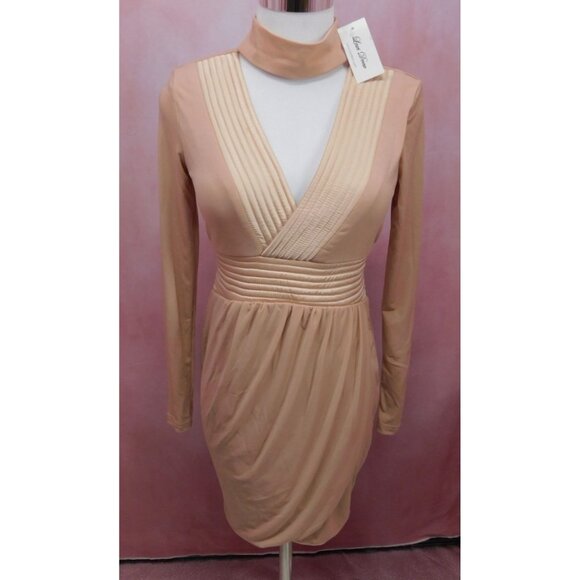 Vintage Lexi Drew Choker Dress Small NWT Pink Long Sleeve Bodycon - Picture 1 of 11
